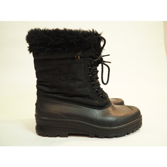 Sorel Black Felt Lined Black Faux Fur Snow Boots, Size 8 (US) - Picture 4 of 10